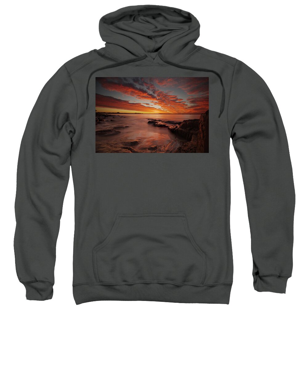 National Park Sweatshirt featuring the photograph 1808sunsetnoosa3 by Nicolas Lombard