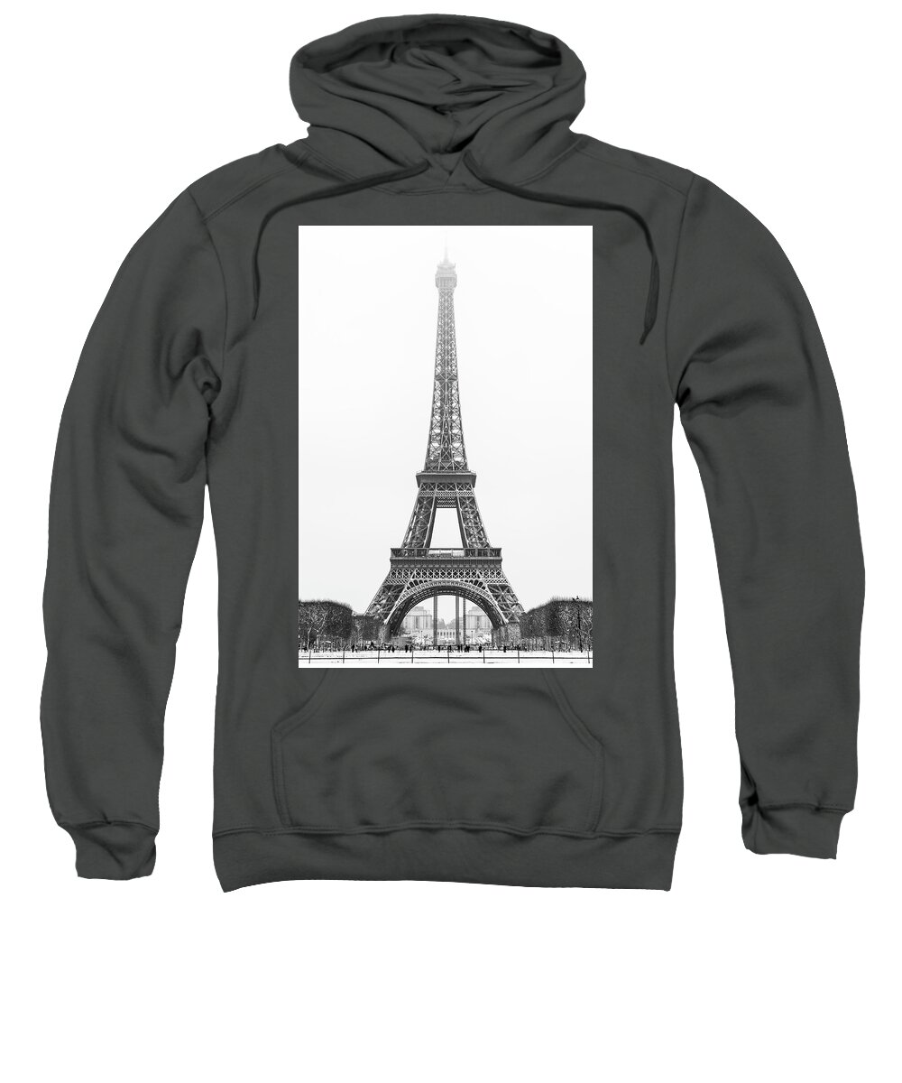 Eiffel Tower Sweatshirt featuring the photograph Eiffel tower under the snow #2 by Philippe Lejeanvre