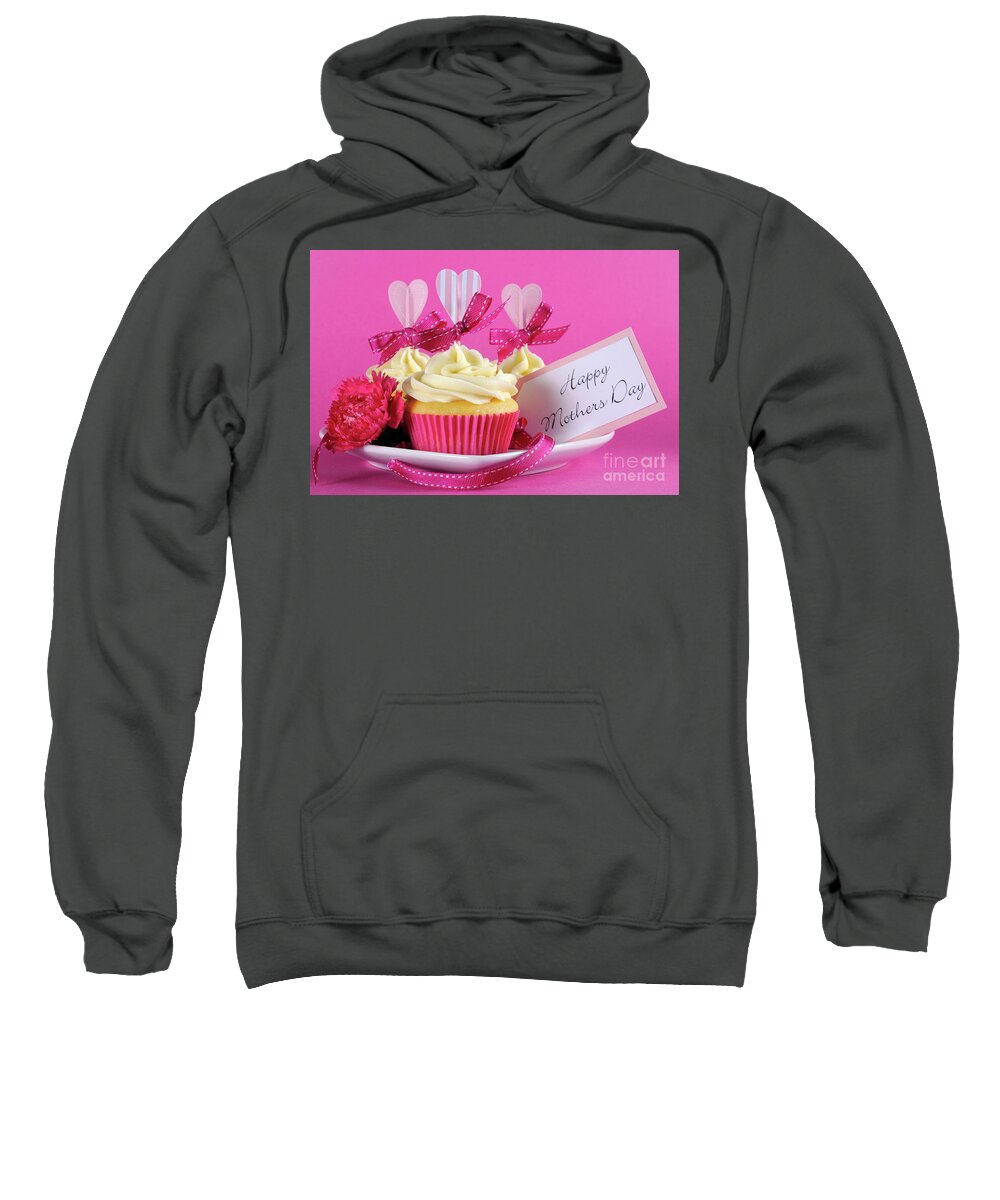 Cupcake Sweatshirt featuring the photograph Happy Mothers Day cupcake gift #2 by Milleflore Images