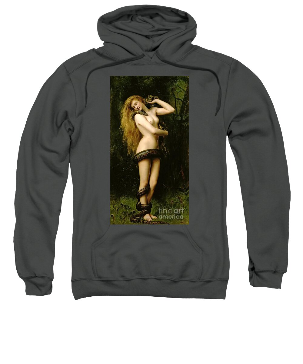 Lilith Sweatshirt featuring the painting Lilith #2 by John Collier