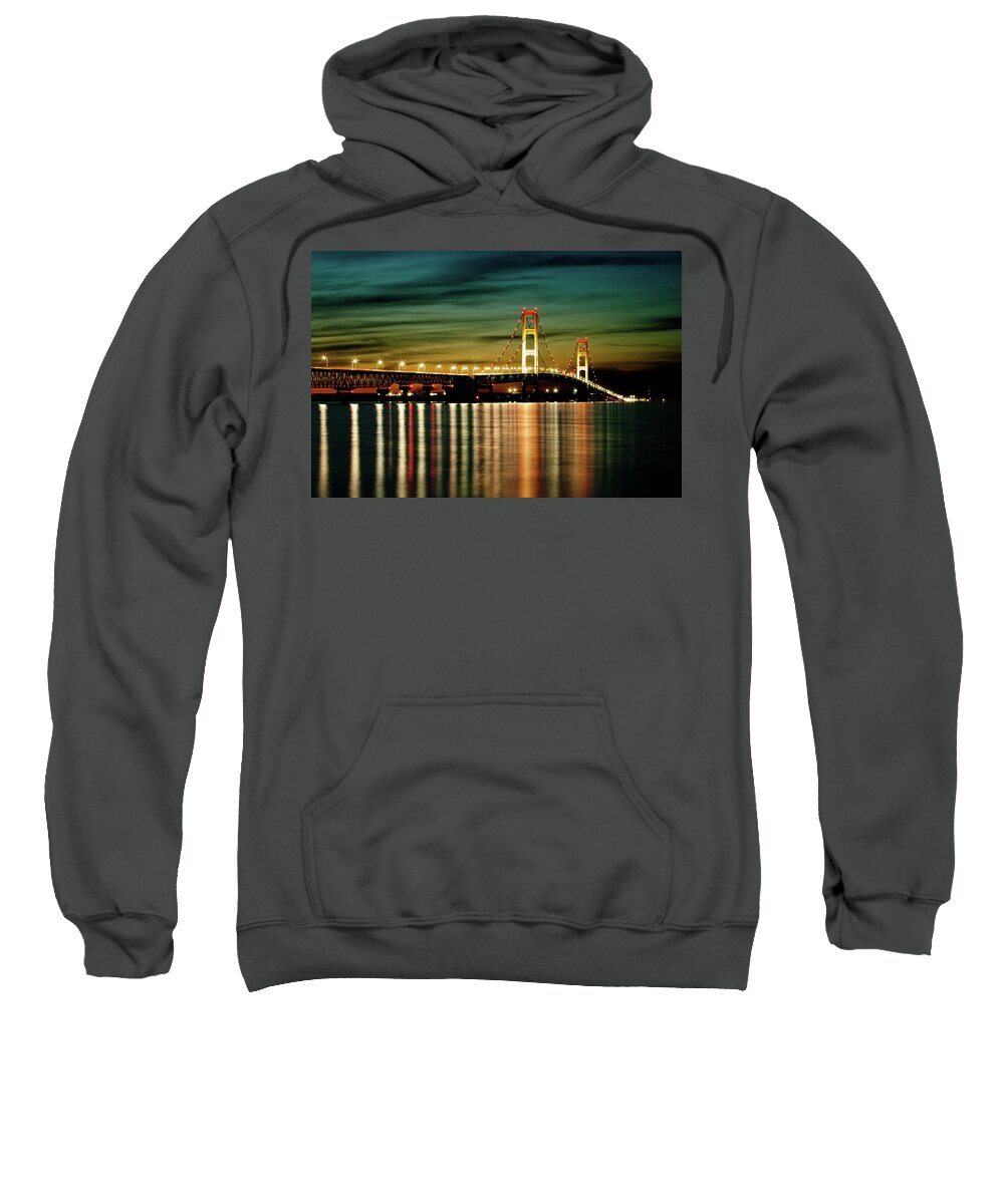 Bridge Sweatshirt featuring the photograph Mackinac Bridge in the Evening Light #2 by Rich S