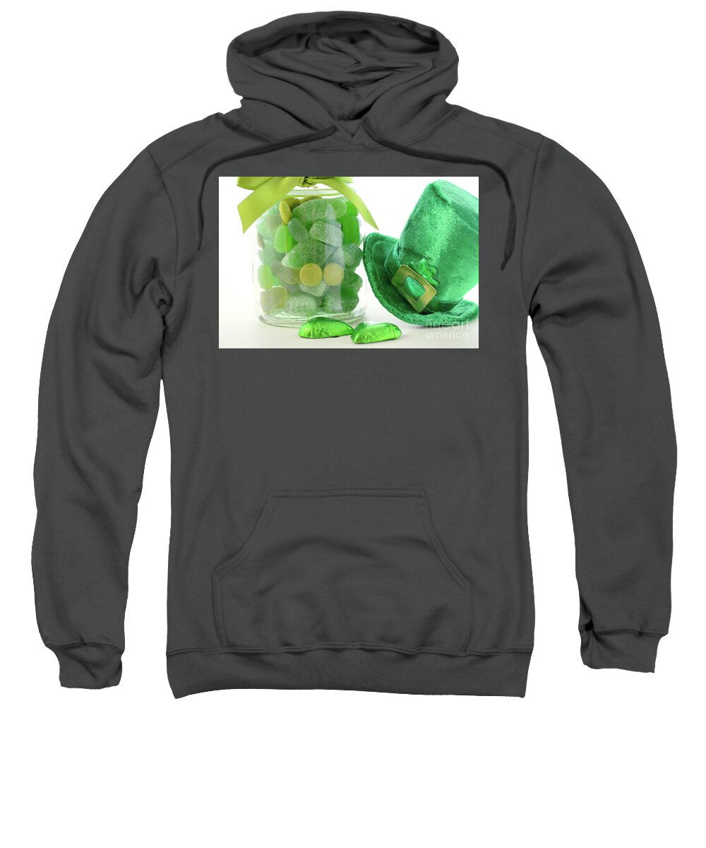 Candy Sweatshirt featuring the photograph St Patricks Day Candy #2 by Milleflore Images