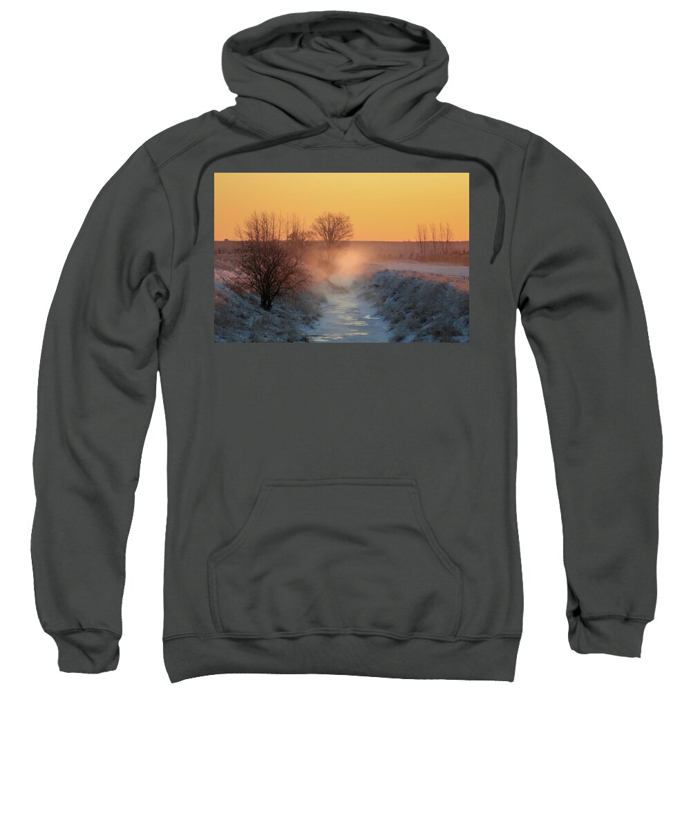 Sunrise Sweatshirt featuring the photograph 21 below Sunrise by Brook Burling