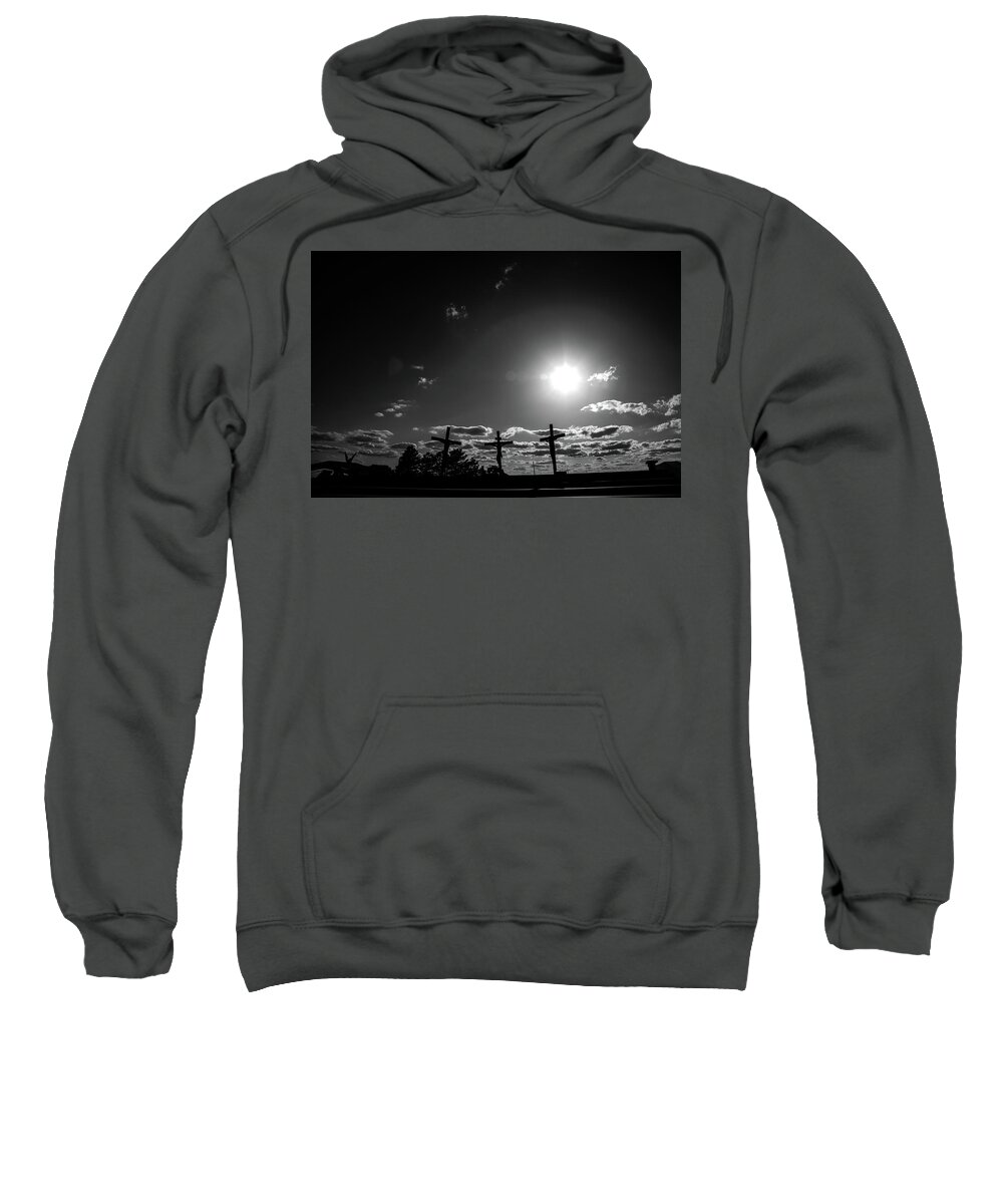 The Cross Of Our Lord Jesus Christ In Groom Texas Sweatshirt featuring the photograph The Cross of our Lord Jesus Christ in Groom Texas by Eldon McGraw