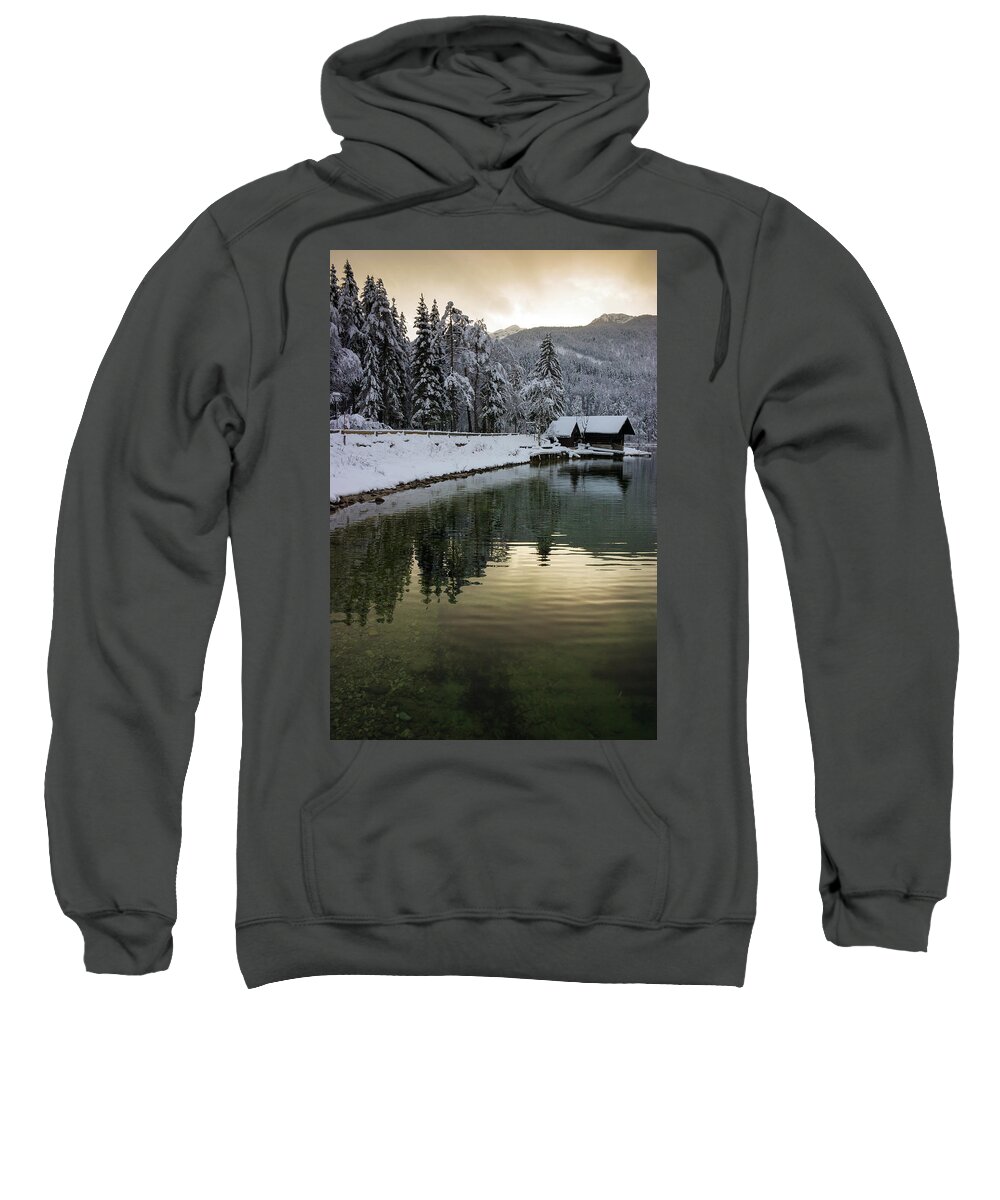 Bohinj Sweatshirt featuring the photograph Lake Bohinj in Winter #4 by Ian Middleton