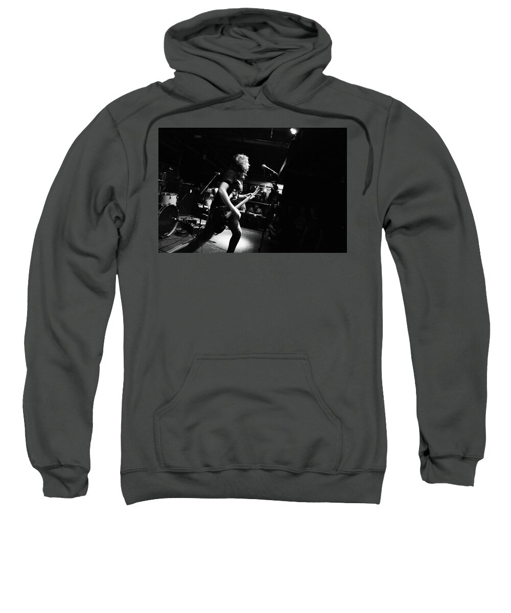 Rock Sweatshirt featuring the photograph Reba Meyers of Code Orange on stage by Eldon McGraw