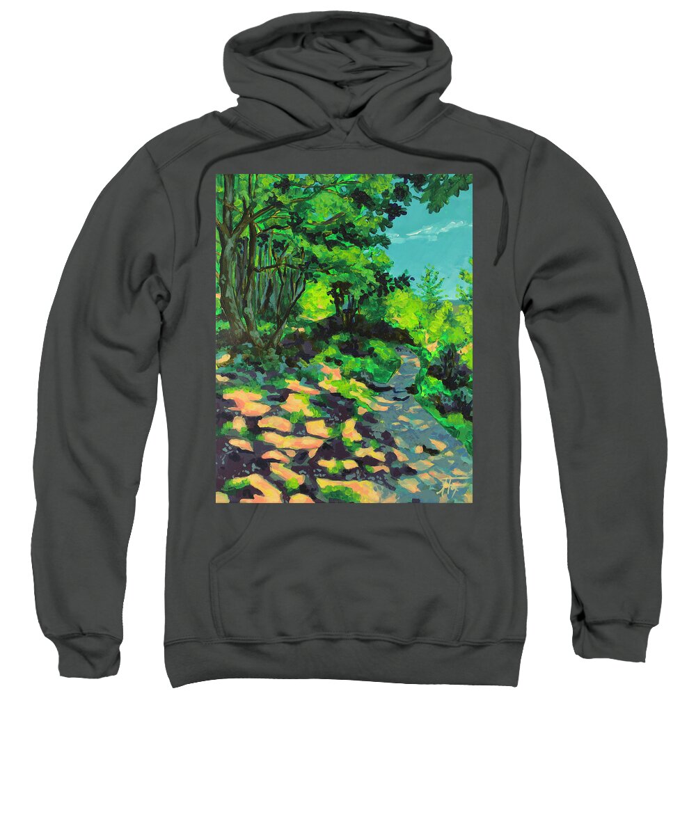 Houston Sweatshirt featuring the painting A Light on my Path by Allison Fox