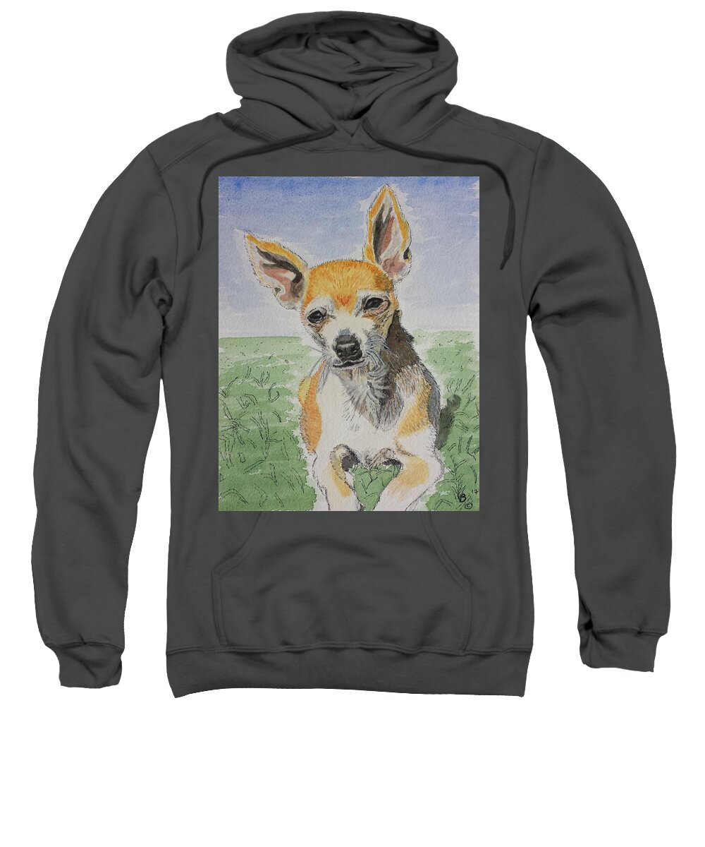 Chihuahua Sweatshirt featuring the painting A Loving Friend by Vera Smith