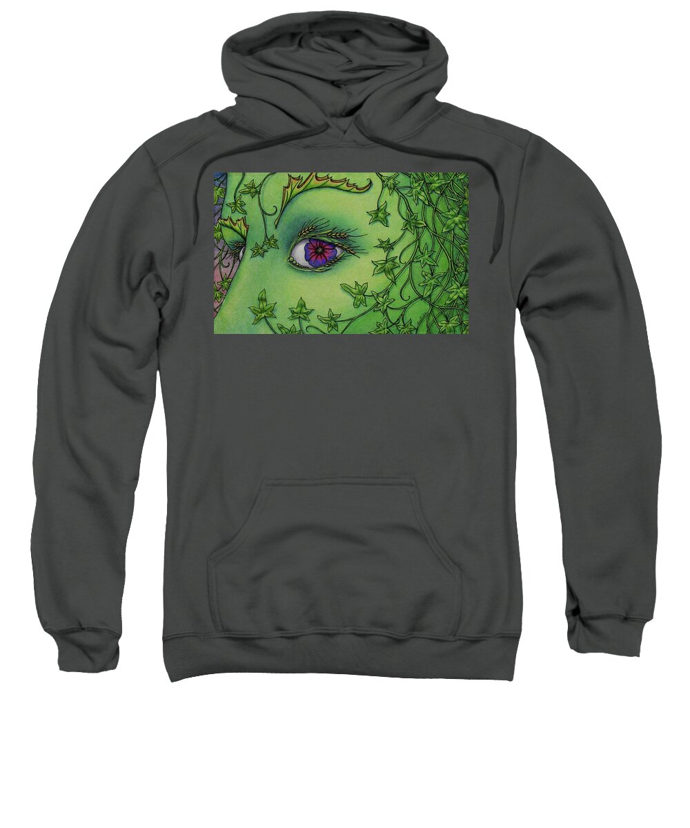Kim Mcclinton Sweatshirt featuring the drawing The Side-Eye from Mother Nature by Kim McClinton