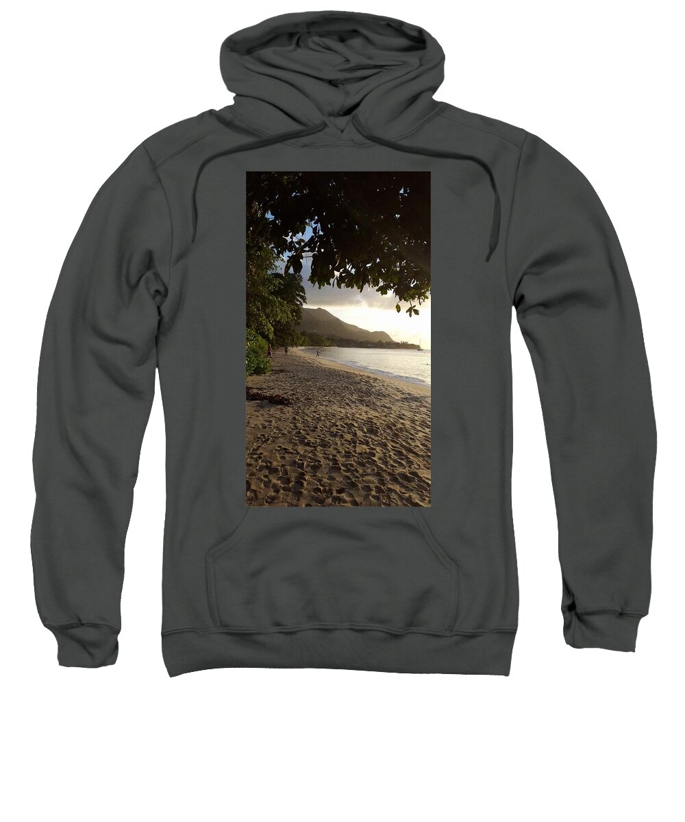 All Sweatshirt featuring the digital art A View of the Beach in Seychelles KN6 by Art Inspirity
