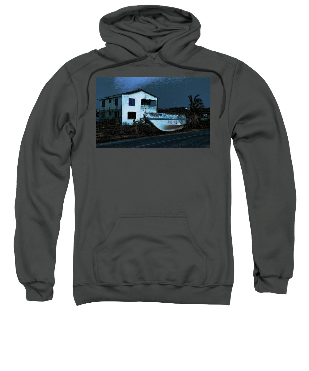 Abandoned Sweatshirt featuring the photograph Abandoned by the Road in Anguilla by Ola Allen