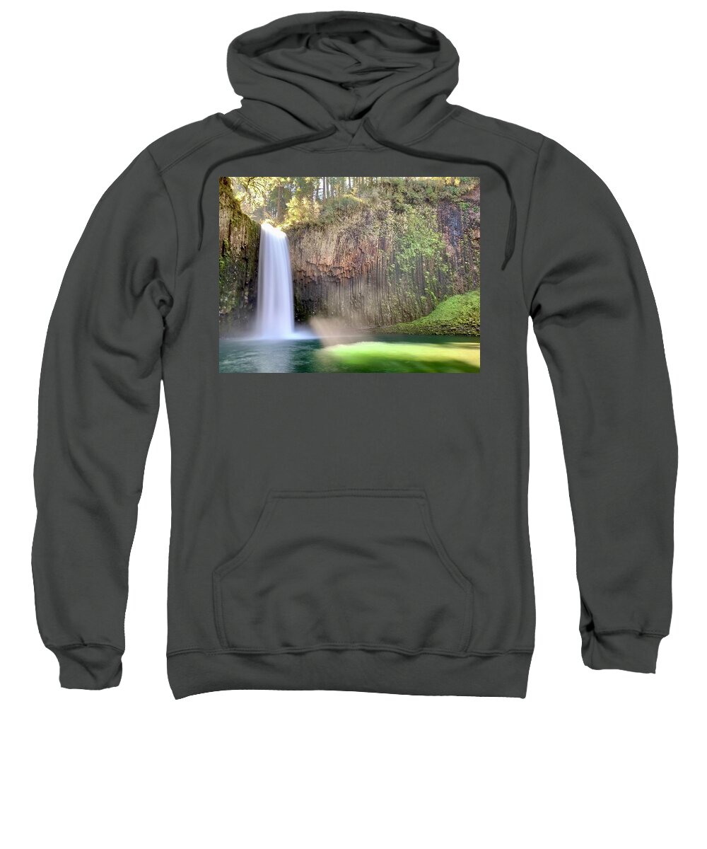Loved The Beautiful Emerald Colored Water Sparkling In The Sunshine. Sweatshirt featuring the photograph Abiqua Falls by Brian Eberly