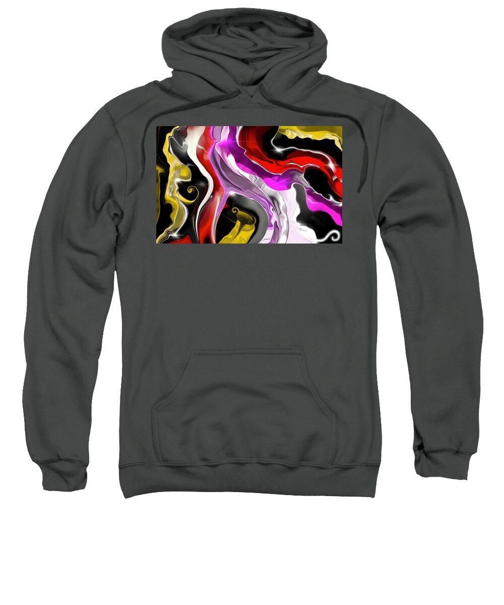 Abstract Sweatshirt featuring the painting Abstract art play of colors and play of light by Patricia Piotrak