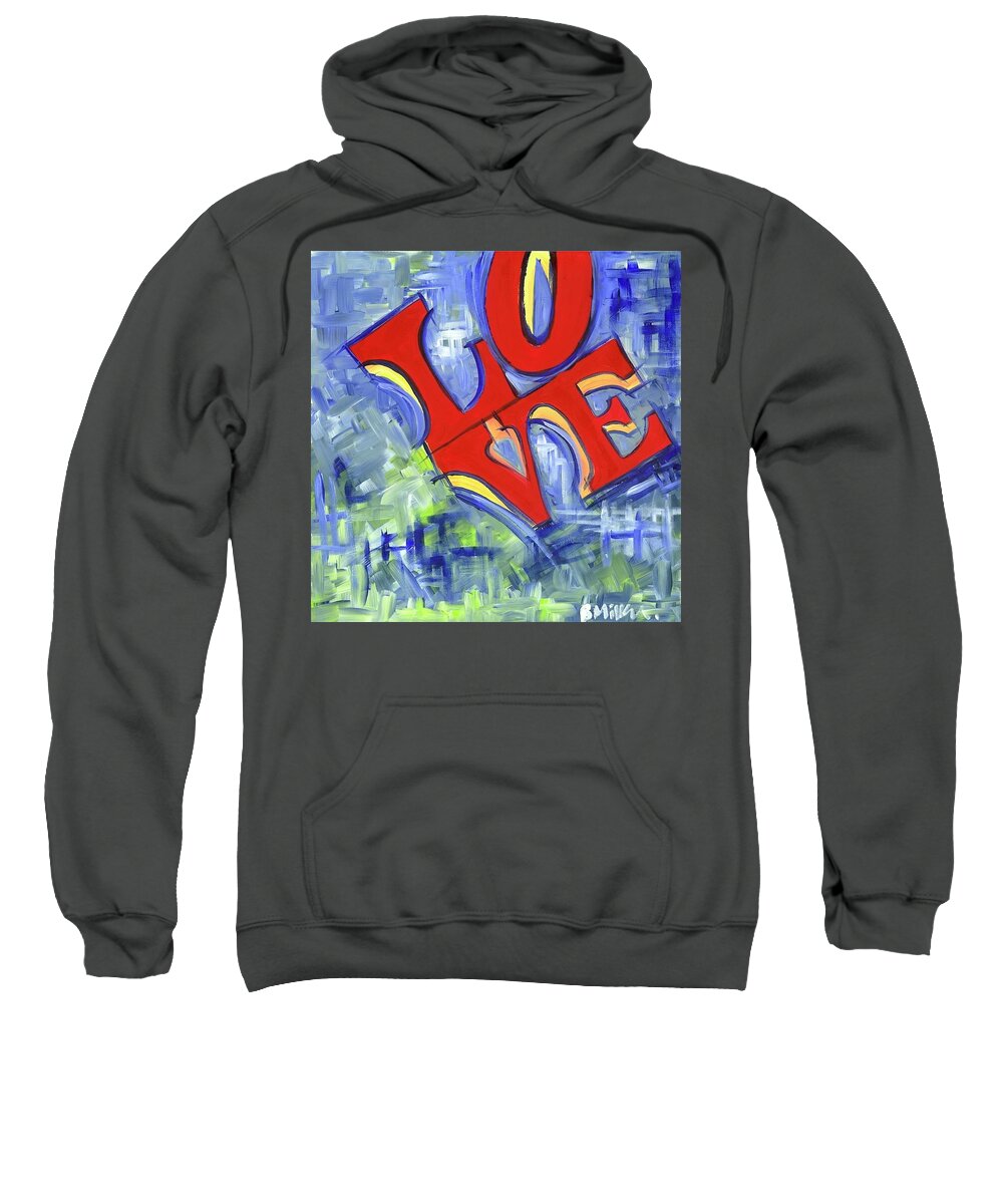 Love Sweatshirt featuring the painting Abstract Love by Britt Miller