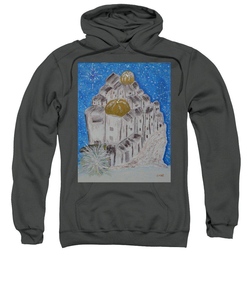  Sweatshirt featuring the painting Abstract Silent Night by Christina Knight