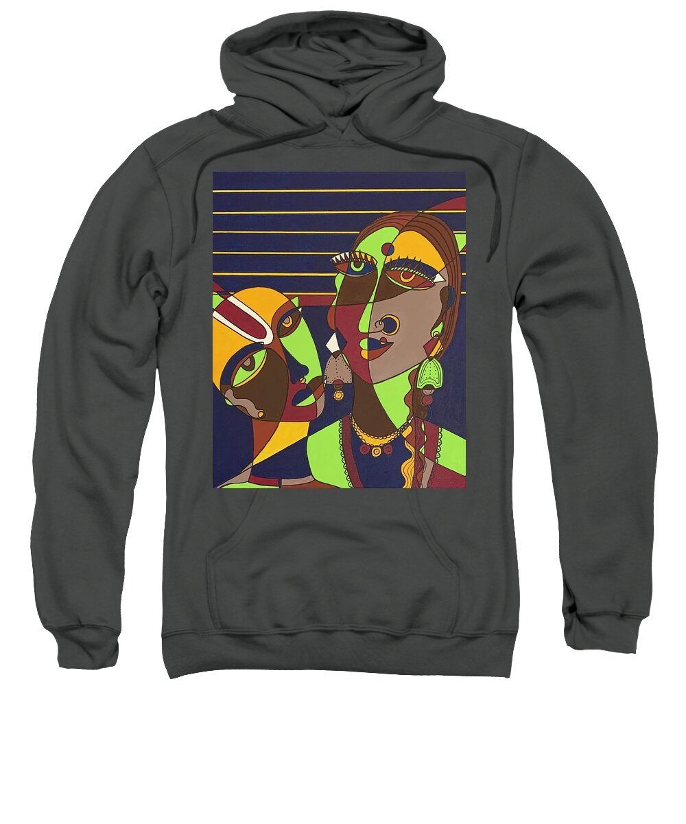 Cubism Sweatshirt featuring the painting Adoration by Raji Musinipally