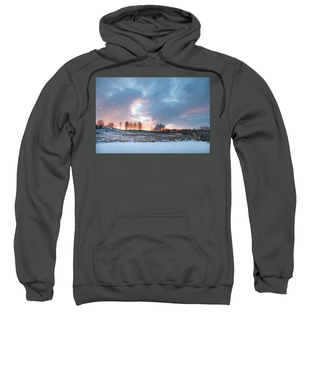 Winter Sweatshirt featuring the photograph Alberta winter dawn by Karen Rispin