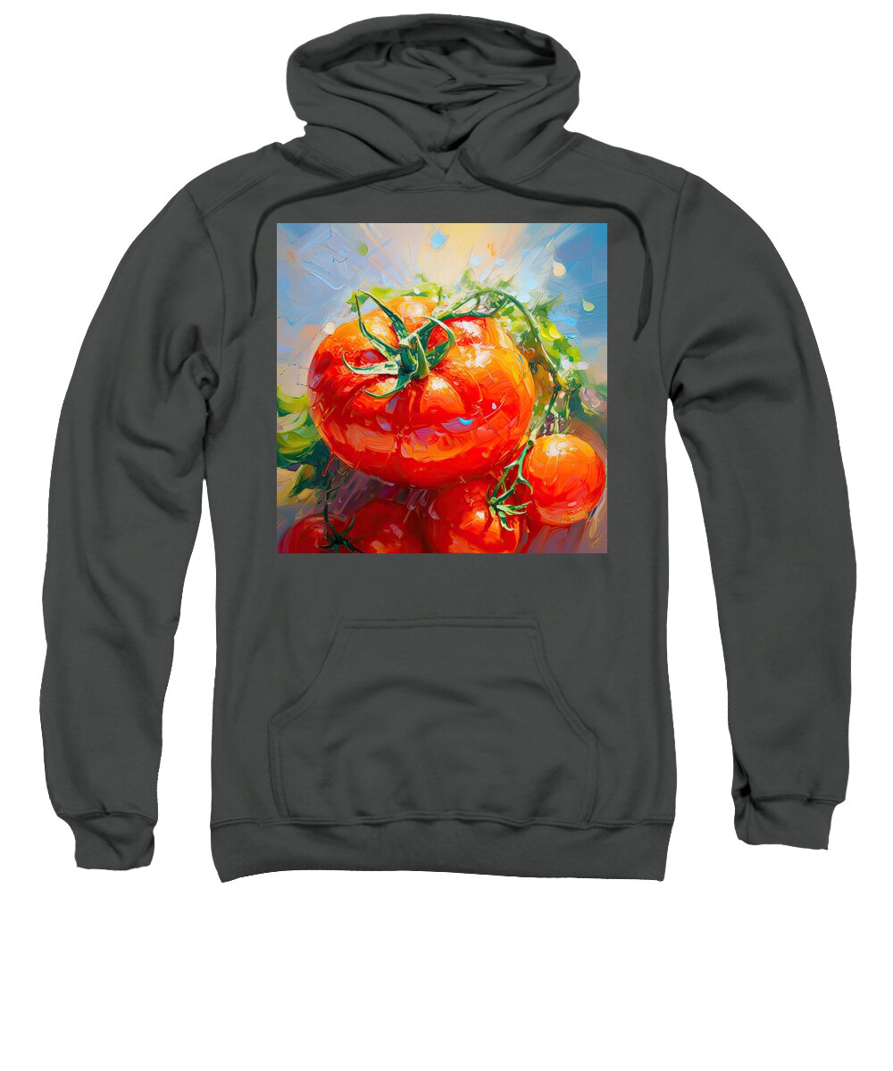 Tomatoes Sweatshirt featuring the digital art Alluring Red by Lourry Legarde