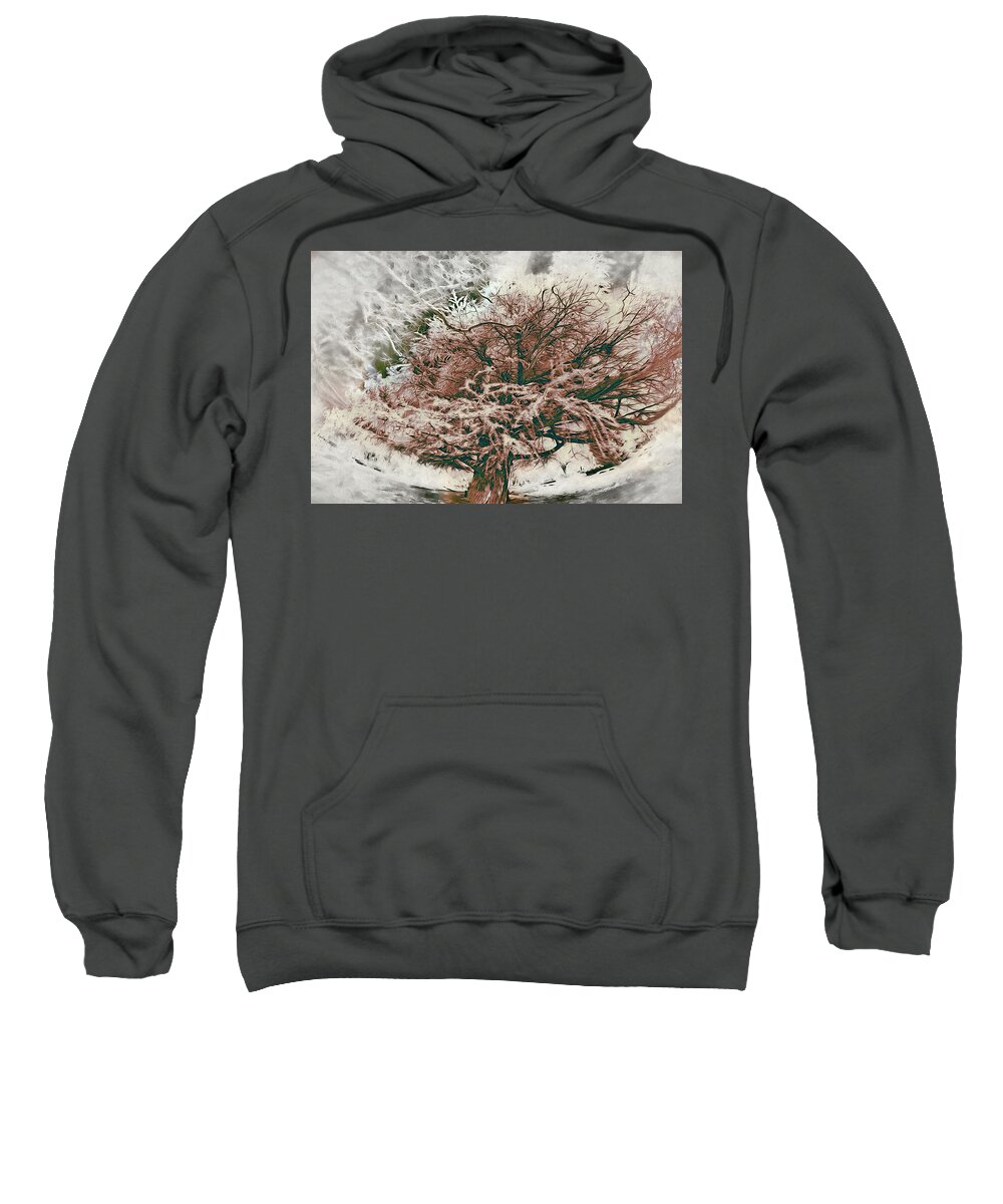 North Carolina Sweatshirt featuring the painting Alone in the Clouds ap by Dan Carmichael
