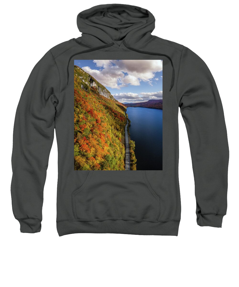 Sky Sweatshirt featuring the photograph Along Lake Willoughby - Westmore, Vermont by John Rowe