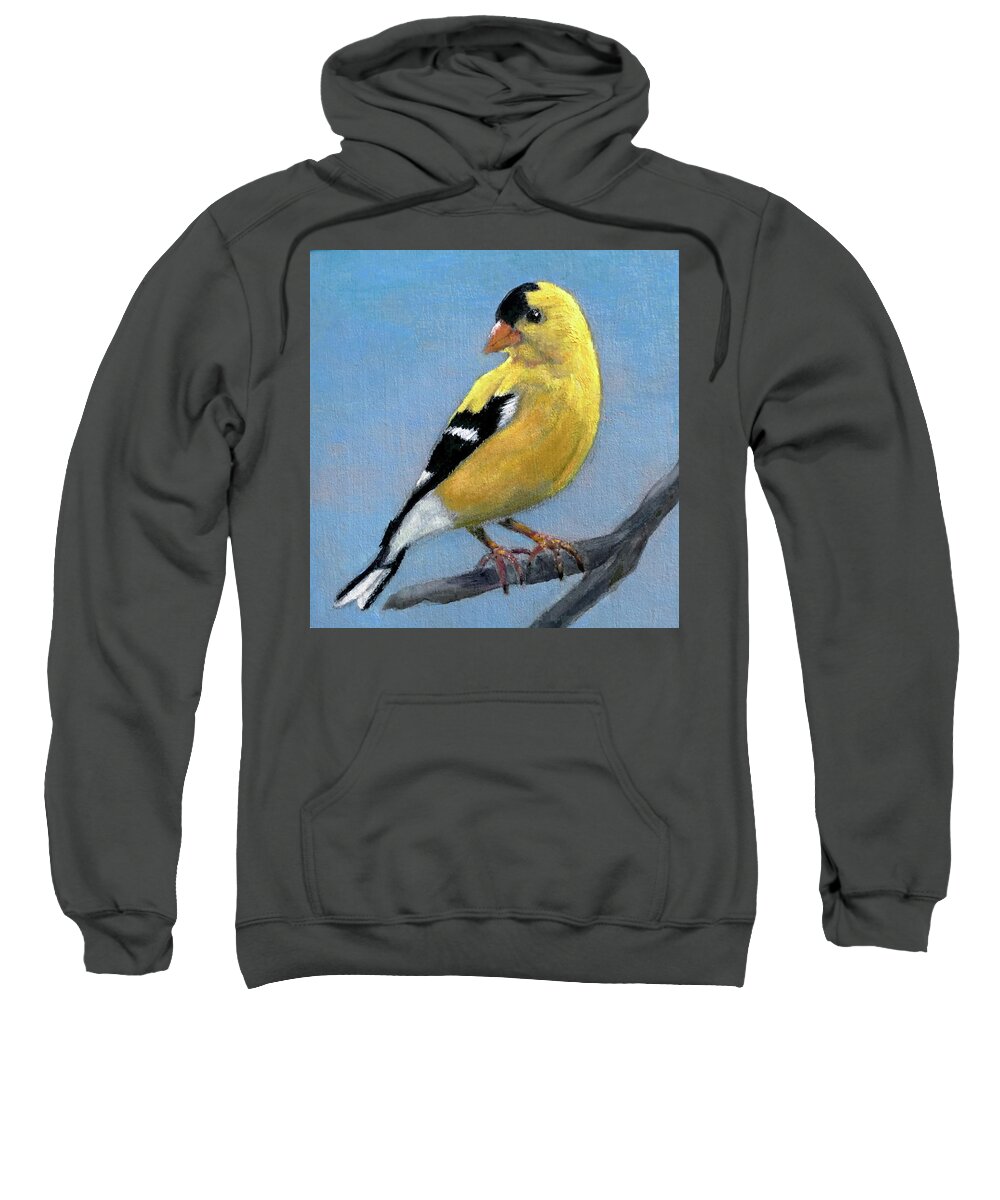 Goldfinch Sweatshirt featuring the painting American Goldfinch by John Morris
