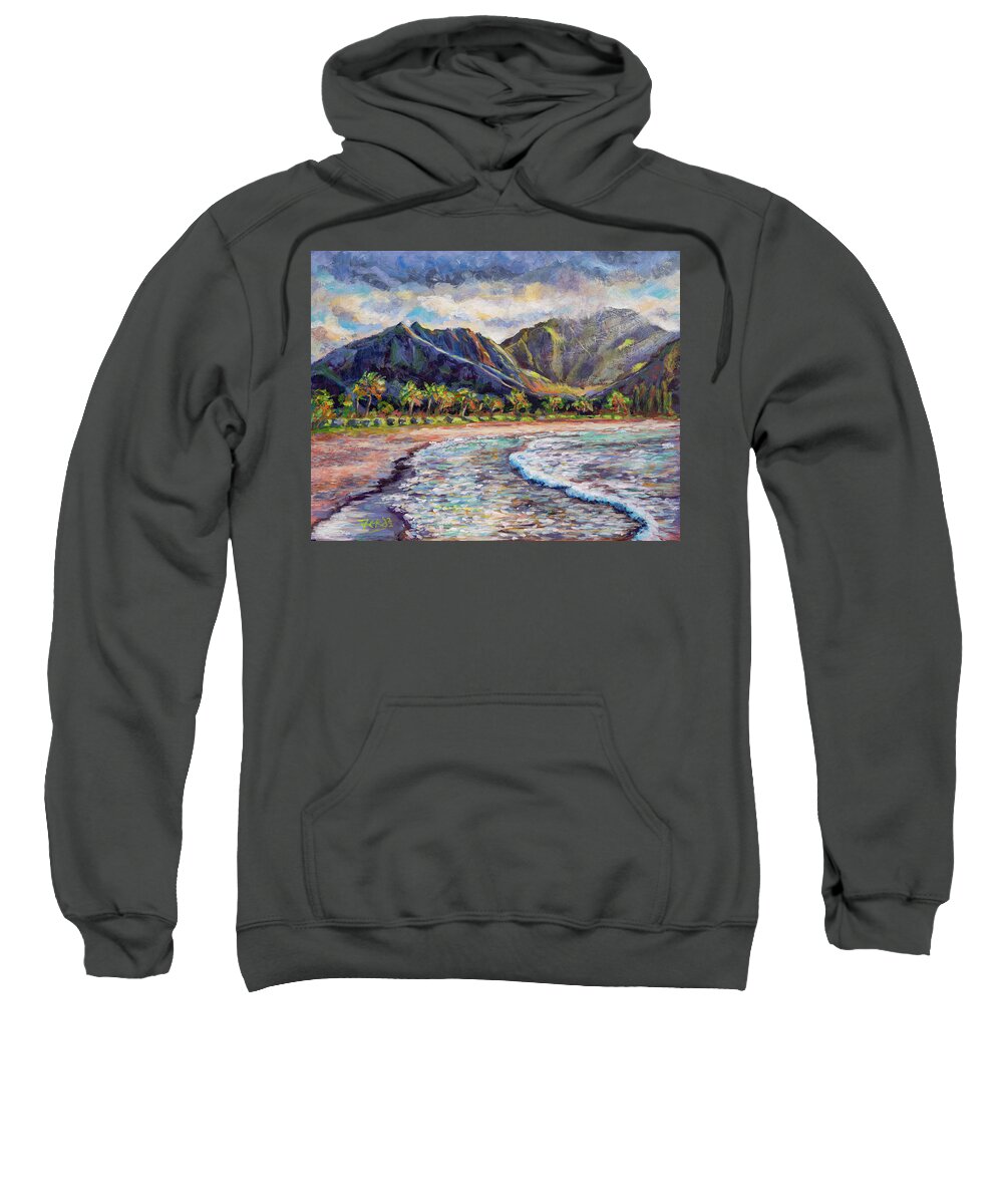 Acrylic Sweatshirt featuring the painting An afternoon on Hanalei Bay by Robert FERD Frank