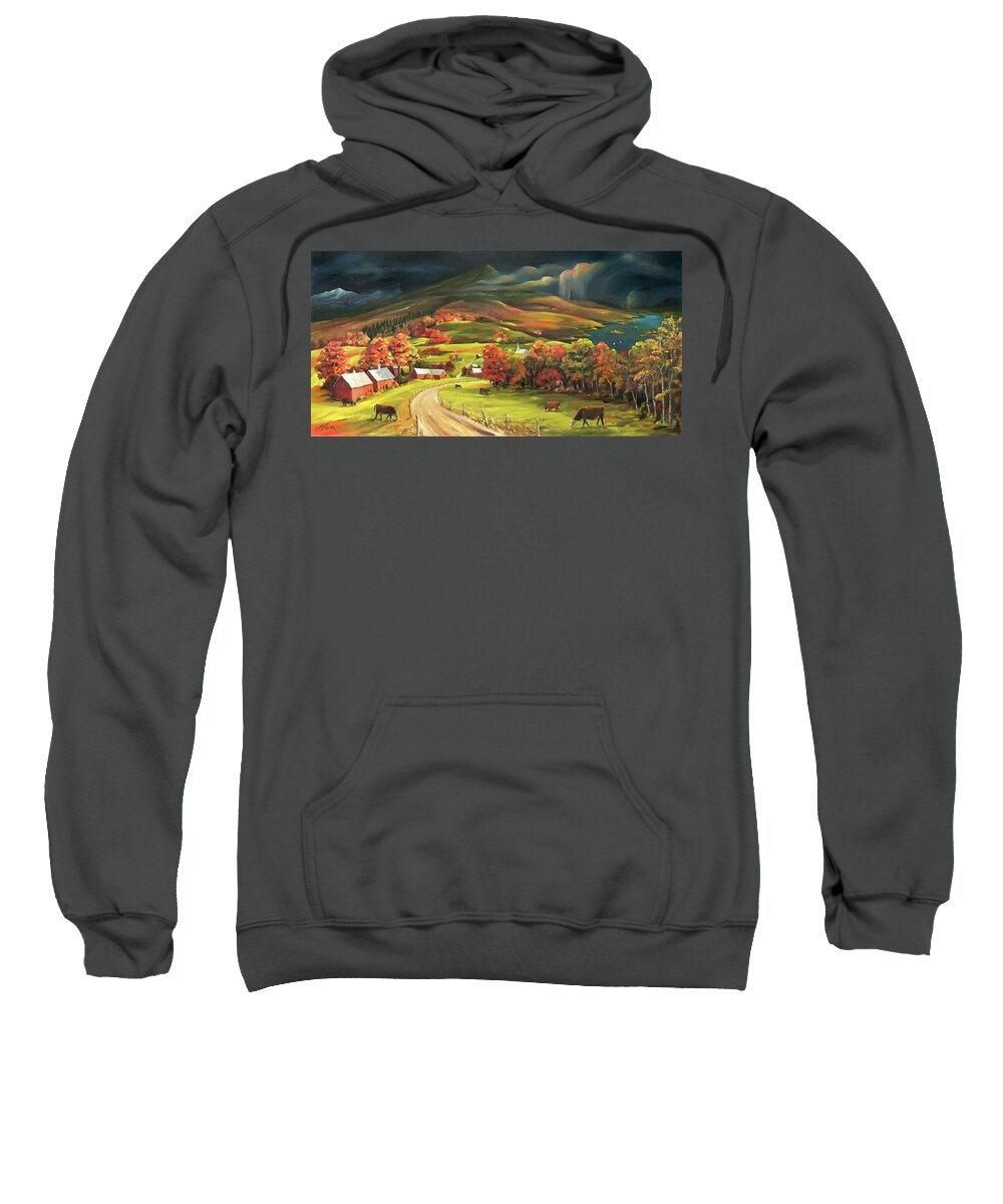 Fall Sweatshirt featuring the painting An Autumn Melody by Nancy Griswold