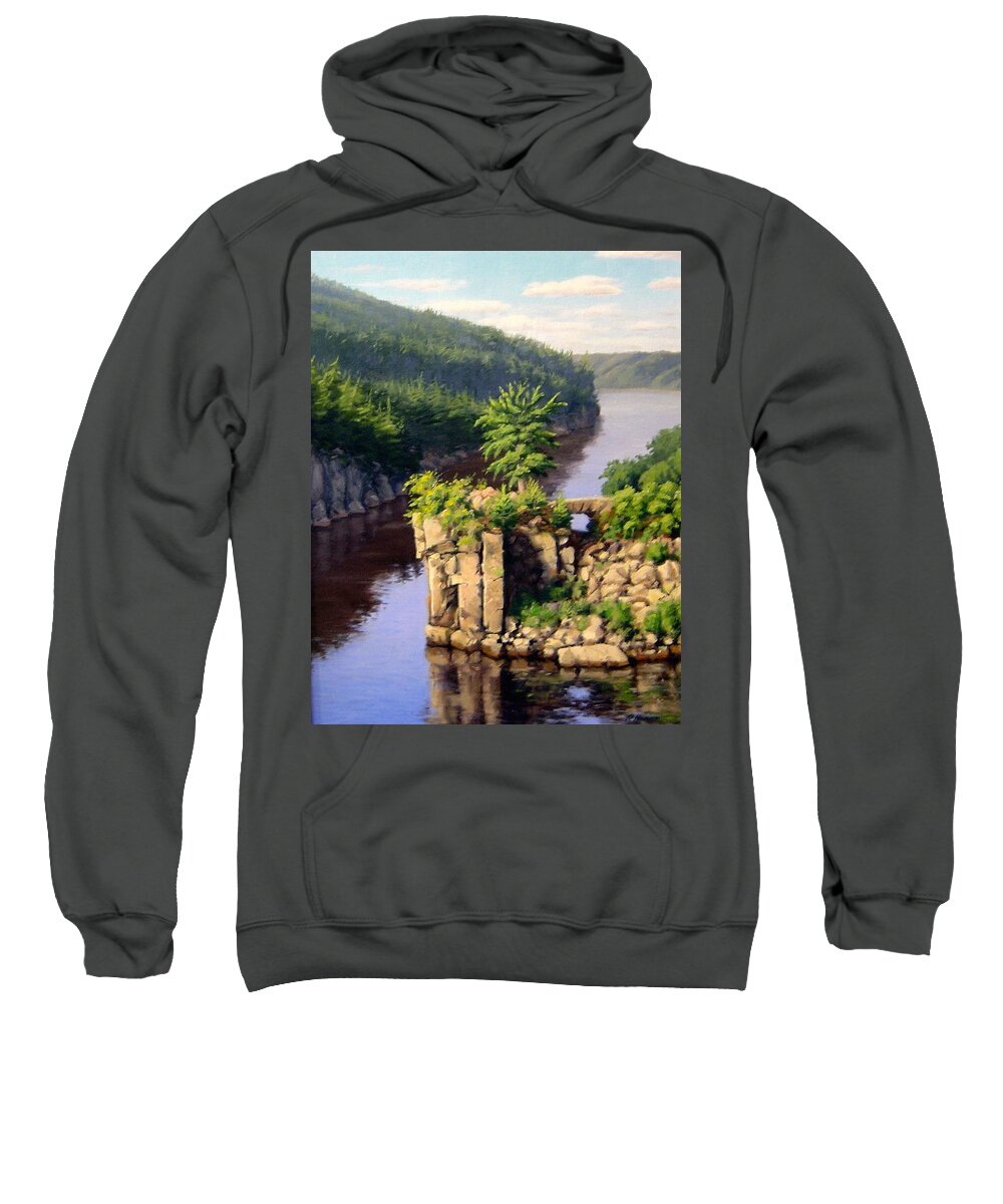 Landscape Sweatshirt featuring the painting Angle Rock St Croix River by Rick Hansen