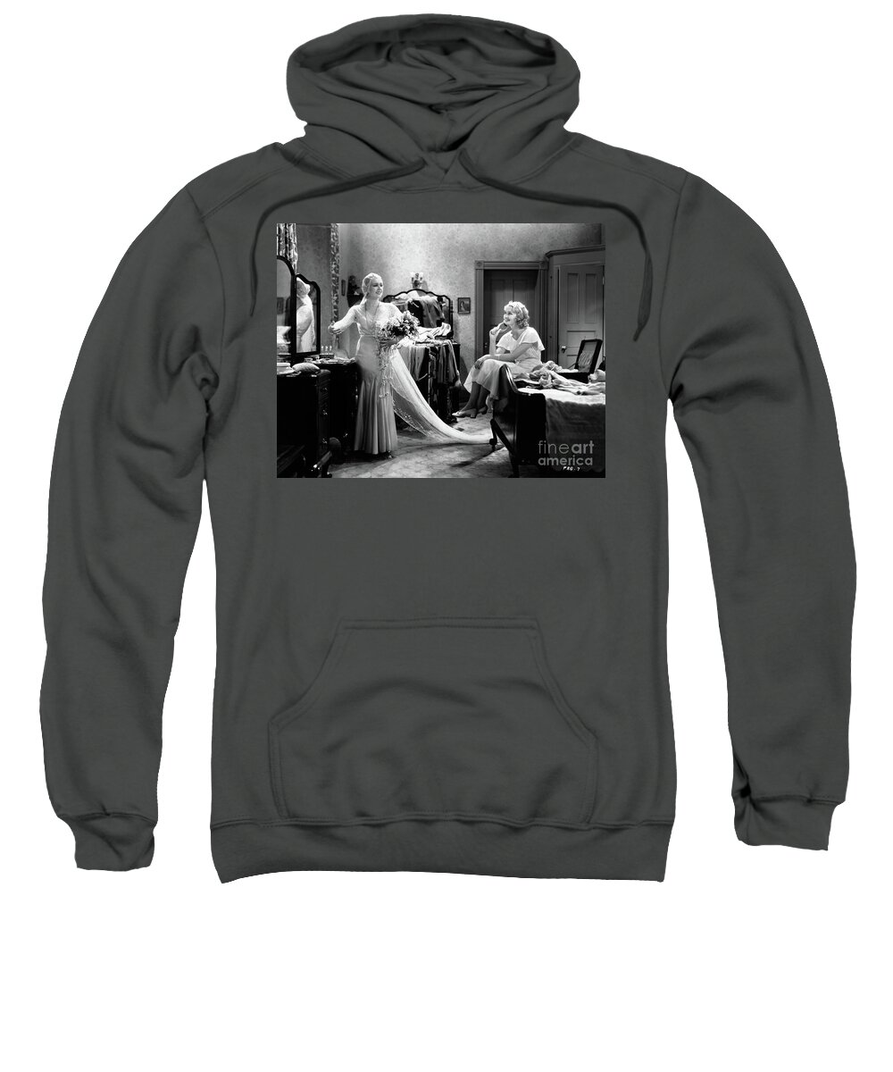 Wedding Gown Sweatshirt featuring the photograph Anita Page Marian Marsh Under 18 1931 by Sad Hill - Bizarre Los Angeles Archive