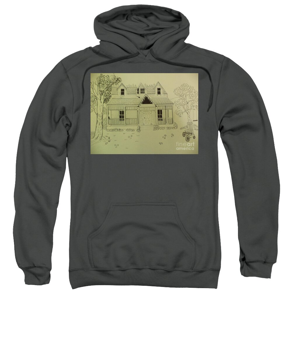  Sweatshirt featuring the drawing Annabell Movie Ink Drawing by Donald Northup