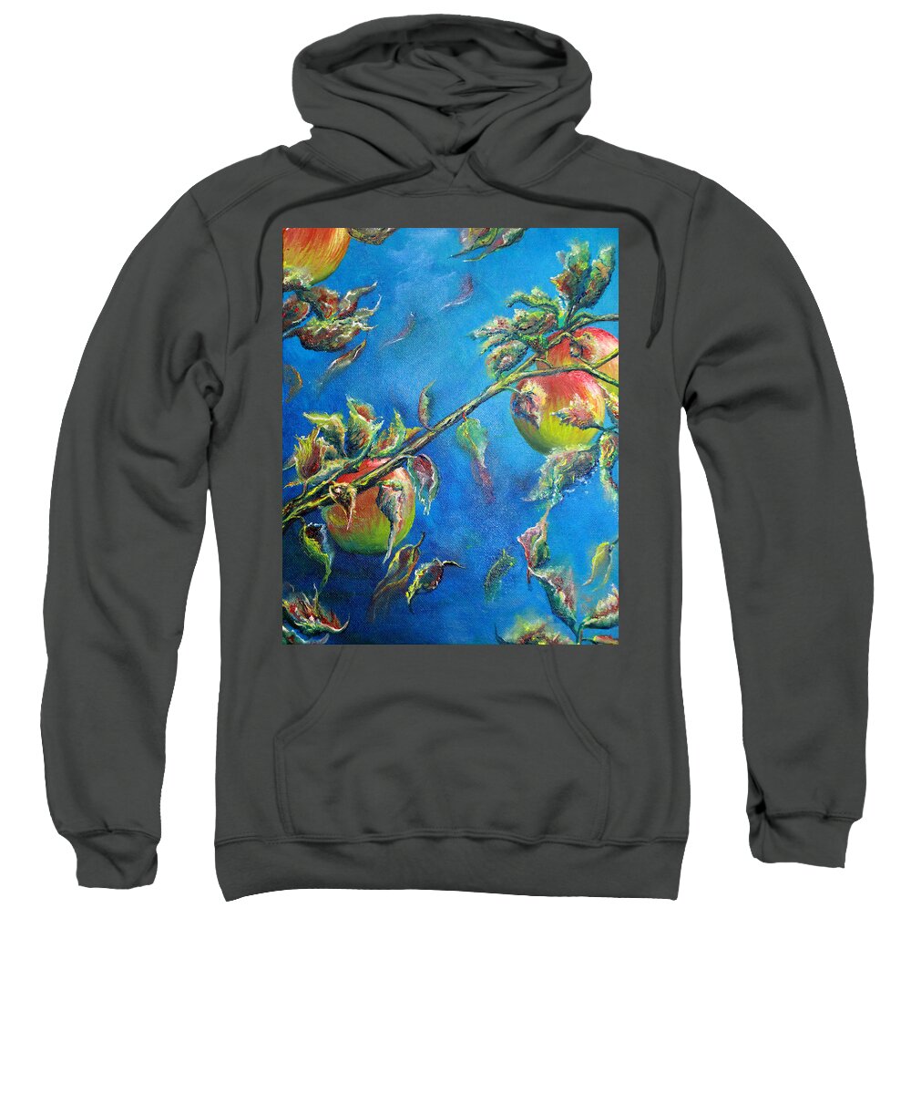 Apple Sweatshirt featuring the painting Apples by Medea Ioseliani