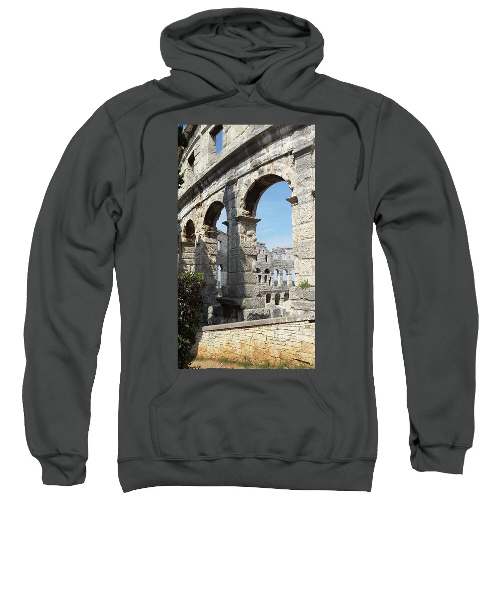 Arene Sweatshirt featuring the photograph Arena frome Croatia by Joelle Philibert