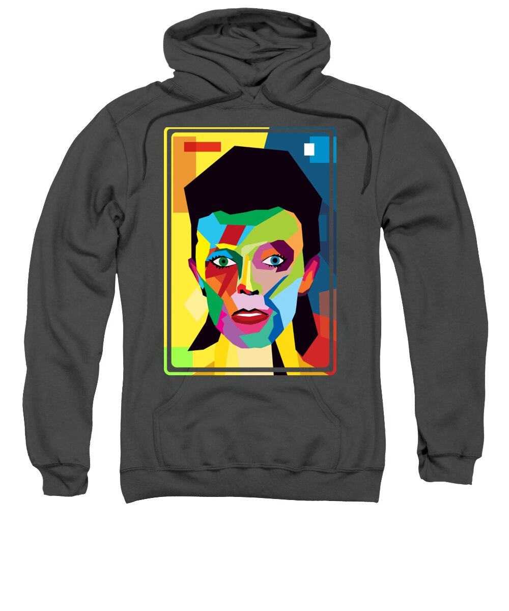 Wpap Art Sweatshirt featuring the digital art David Bowie 5 by Mark Ashkenazi