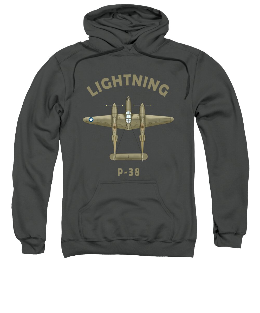 P-38 Lightning Sweatshirt featuring the photograph The P-38 Lightning by Mark Rogan