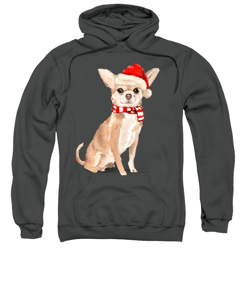 Chihuahua Sweatshirt featuring the digital art Chihuahua Funny Fleas Navidog Christmas in Red and Green by Doreen Erhardt