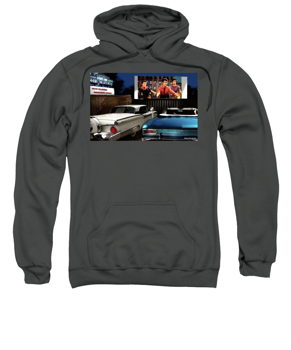  Sweatshirt featuring the photograph At The Drive-In by Robert Michaels