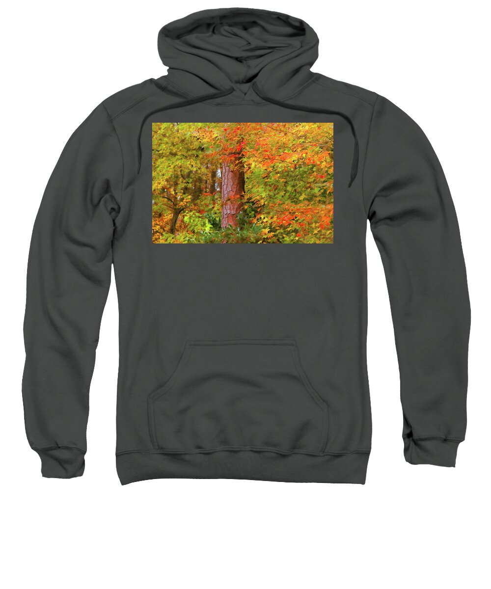 Foliage Sweatshirt featuring the photograph Autumn Fire Burns Brightly by Ola Allen