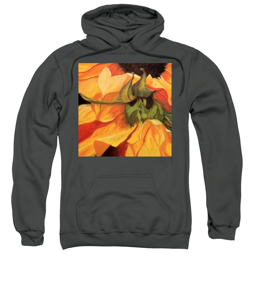 Sunflower Sweatshirt featuring the painting Autumn memory by Juliette Becker