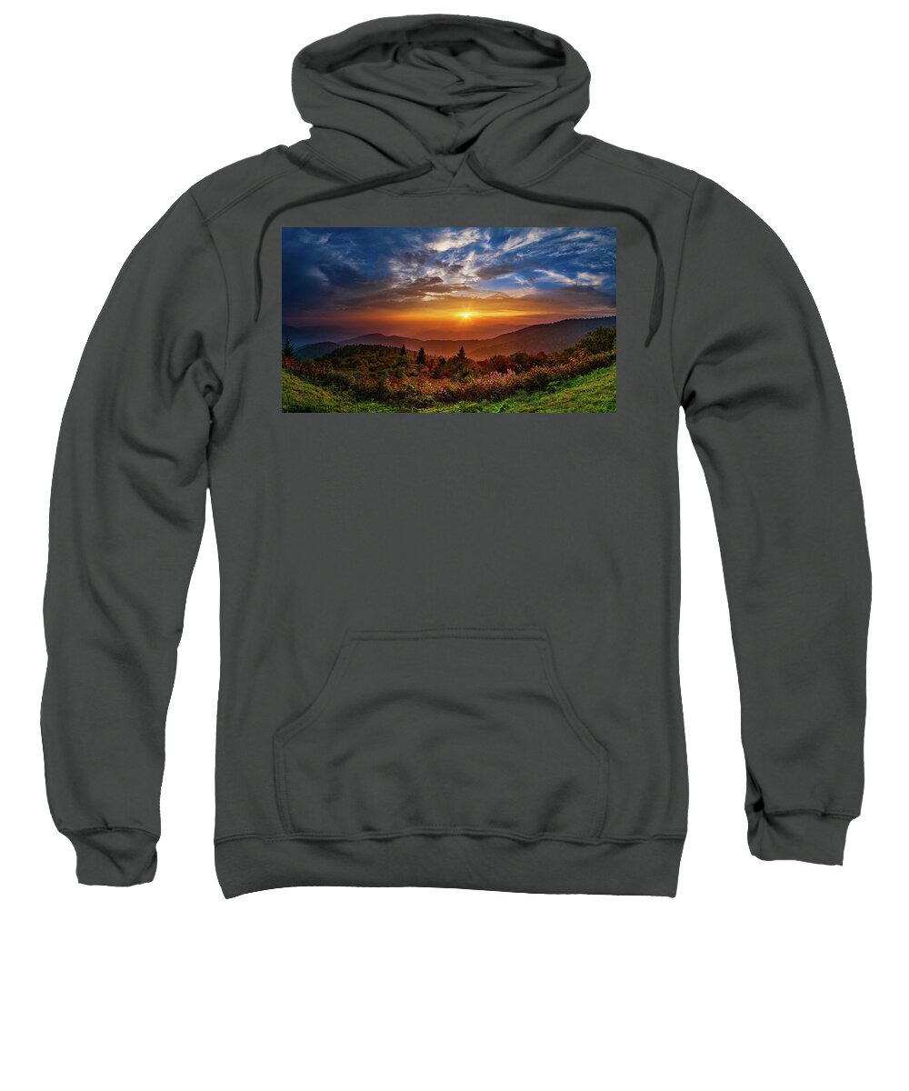 Autumn Sweatshirt featuring the photograph Autumn Sunset Serenity Panorama by Dan Carmichael