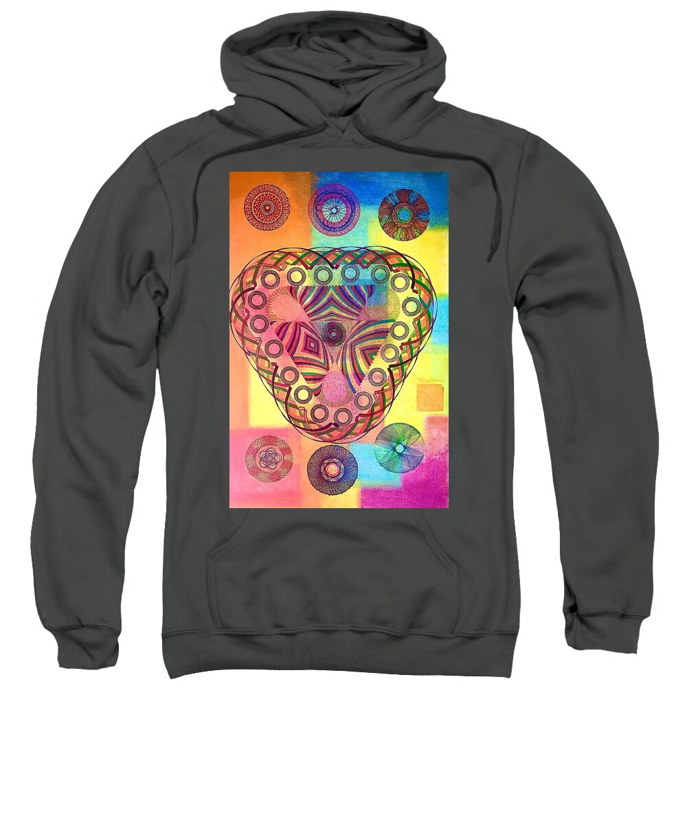 Psychedelic Sweatshirt featuring the drawing Back to the 60s by Steve Sommers