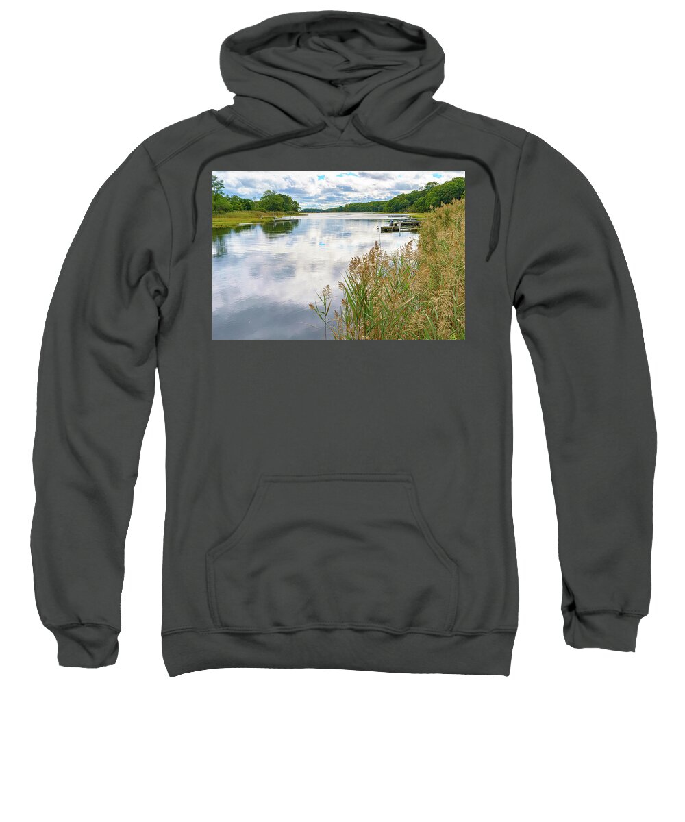 Scenic Sweatshirt featuring the photograph Backwater Reflections by Marianne Campolongo