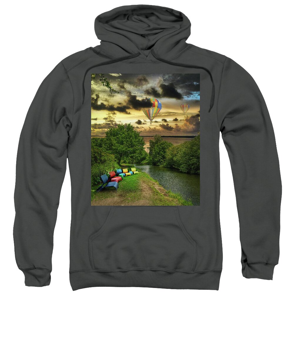 Sky Sweatshirt featuring the photograph Balloon Watching by Portia Olaughlin