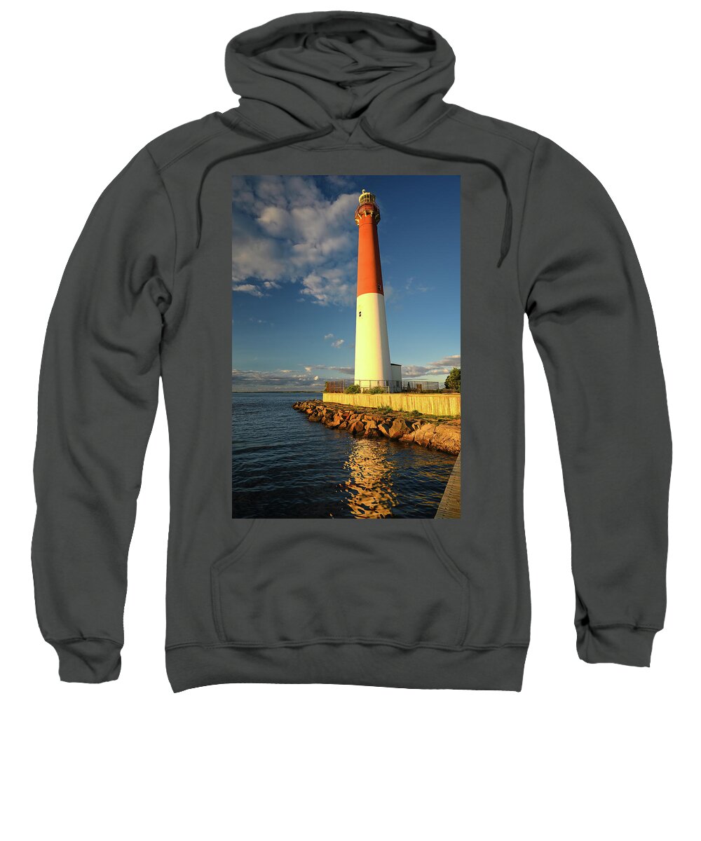 Lighthouse Sweatshirt featuring the photograph Barnegat at Golden Hour by Steven Nelson
