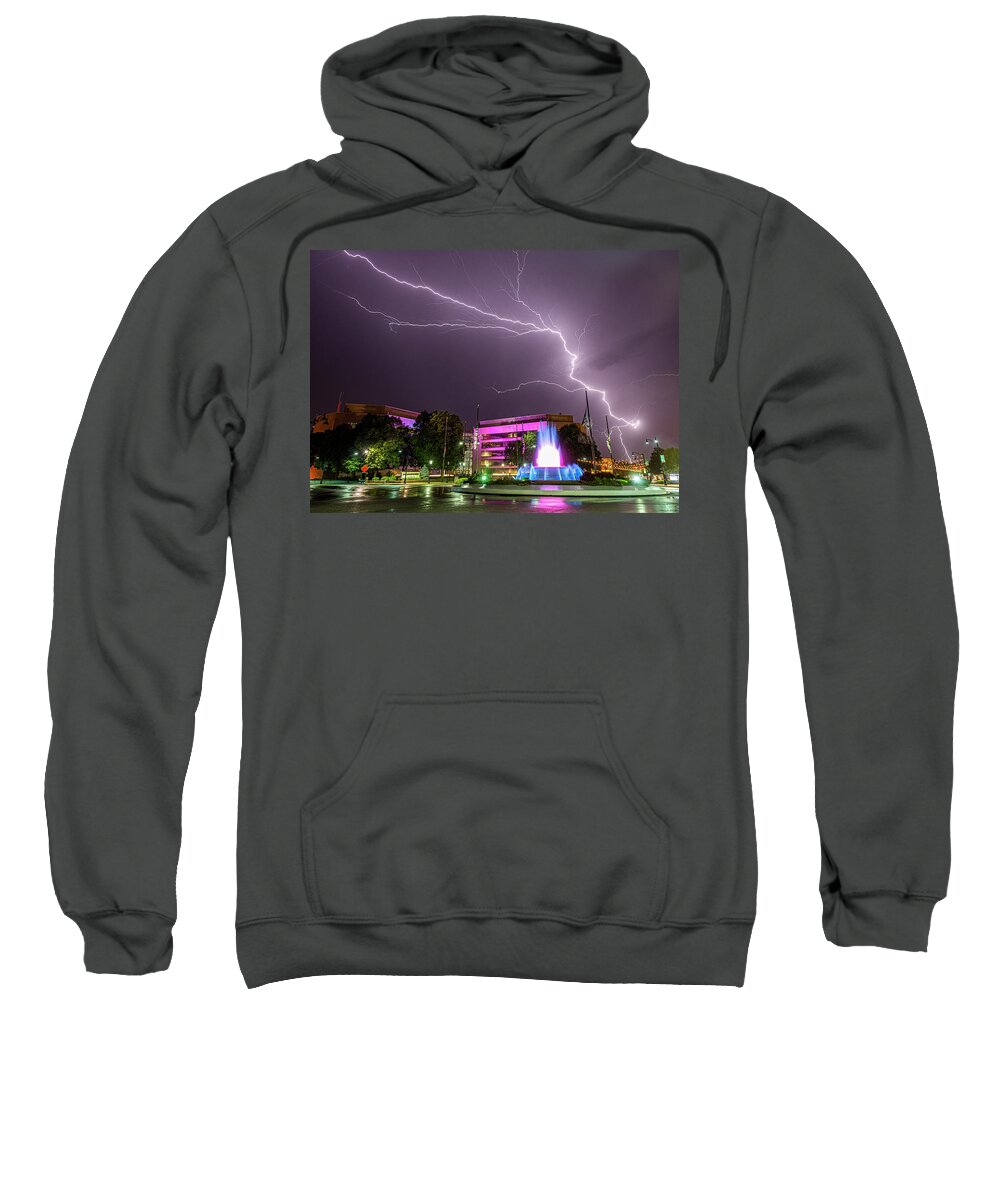 Lightning Sweatshirt featuring the photograph Belleville Bolt by Marcus Hustedde