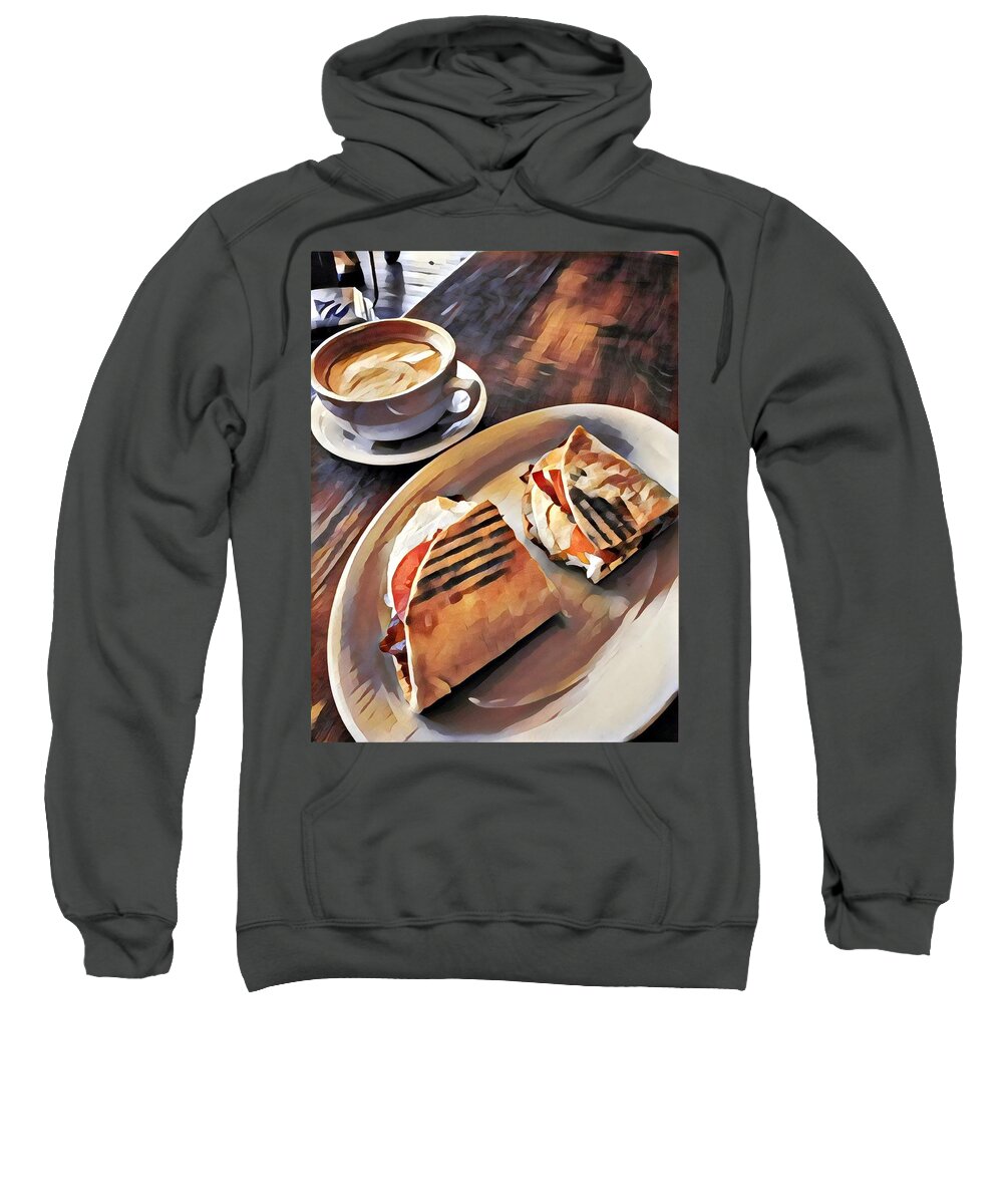  Sweatshirt featuring the photograph Beverly MA Atomic Cafe food by Adam Green