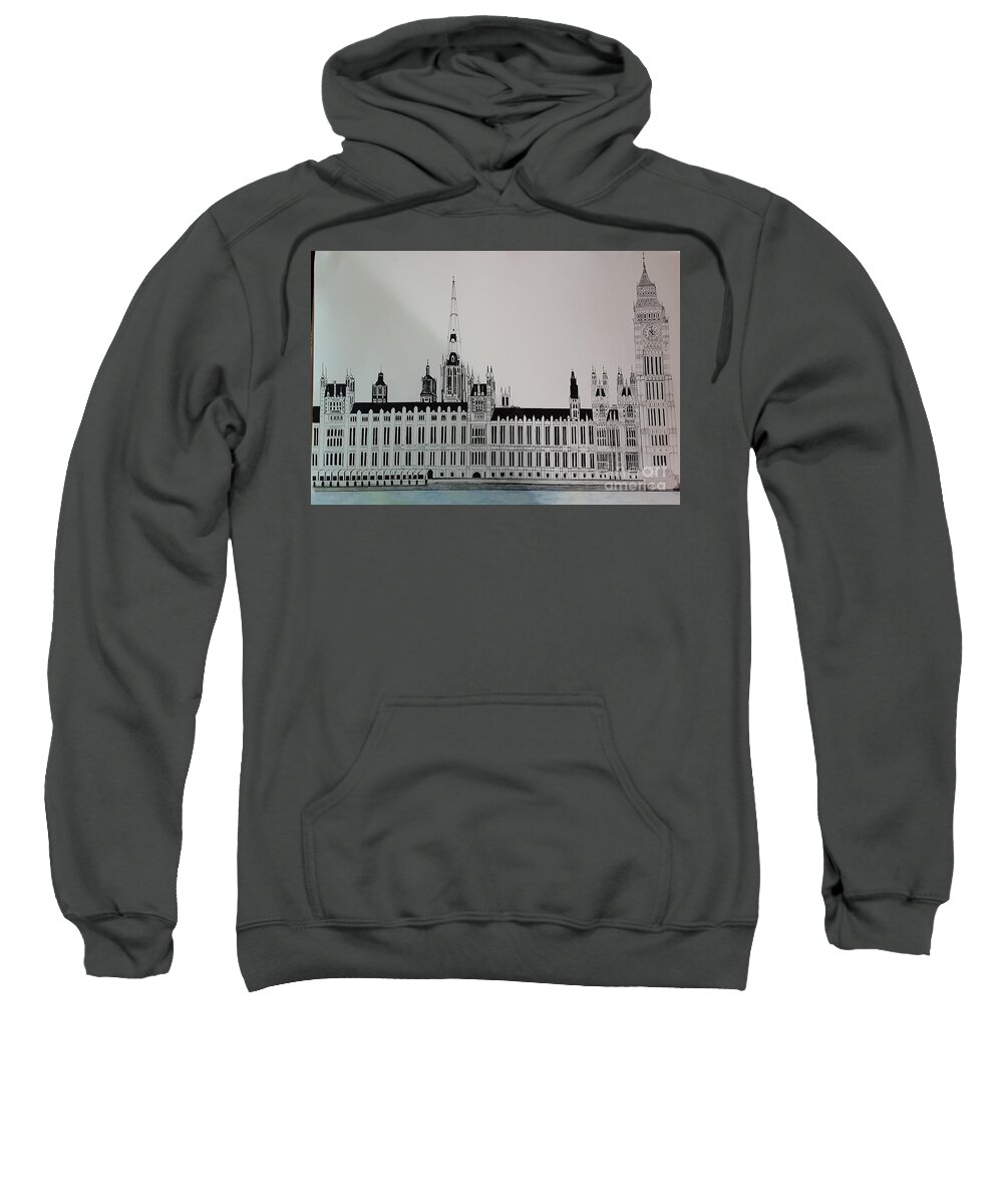 Original Sweatshirt featuring the drawing Big Ben by Donald Northup