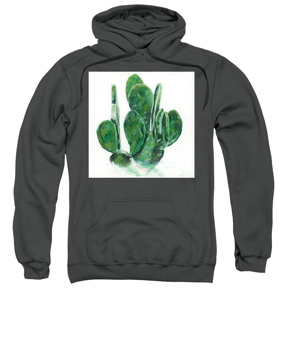 Cactus Sweatshirt featuring the painting Big Tex by Sarah Arace