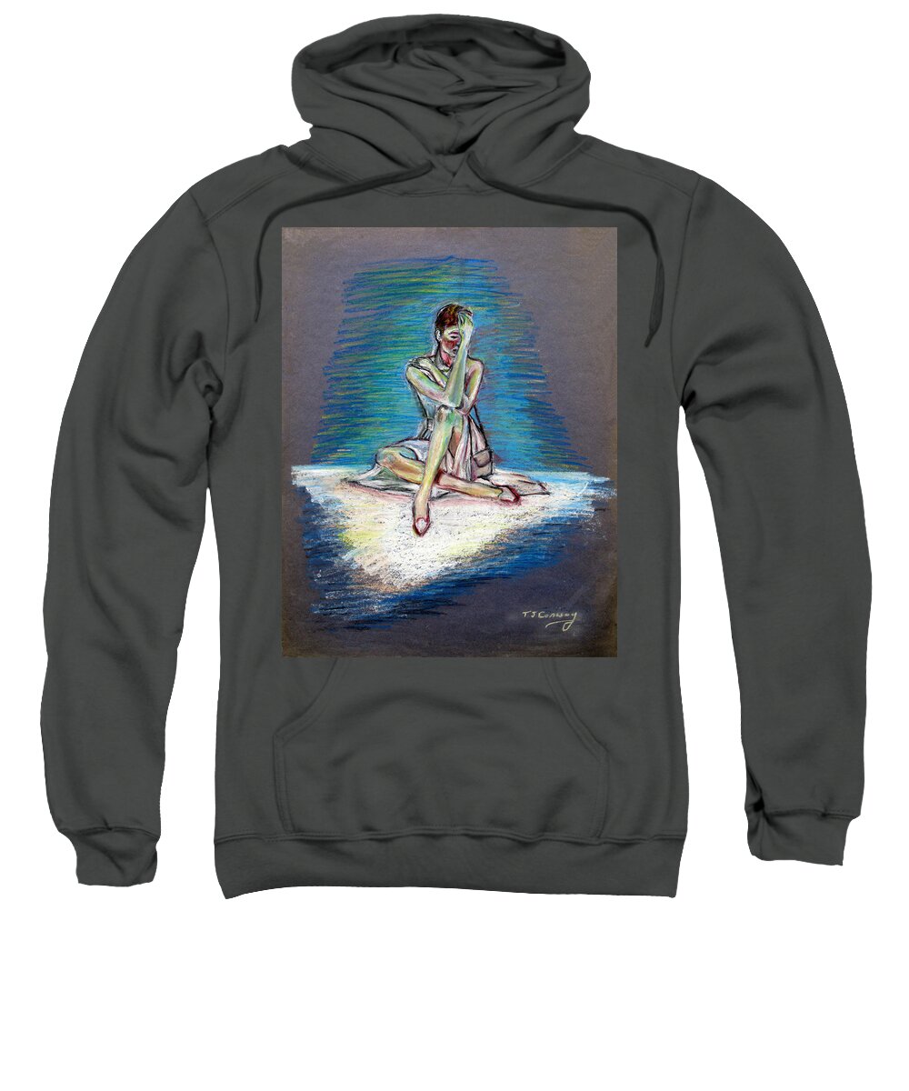 Woman Sweatshirt featuring the painting Bittersweet by Tom Conway