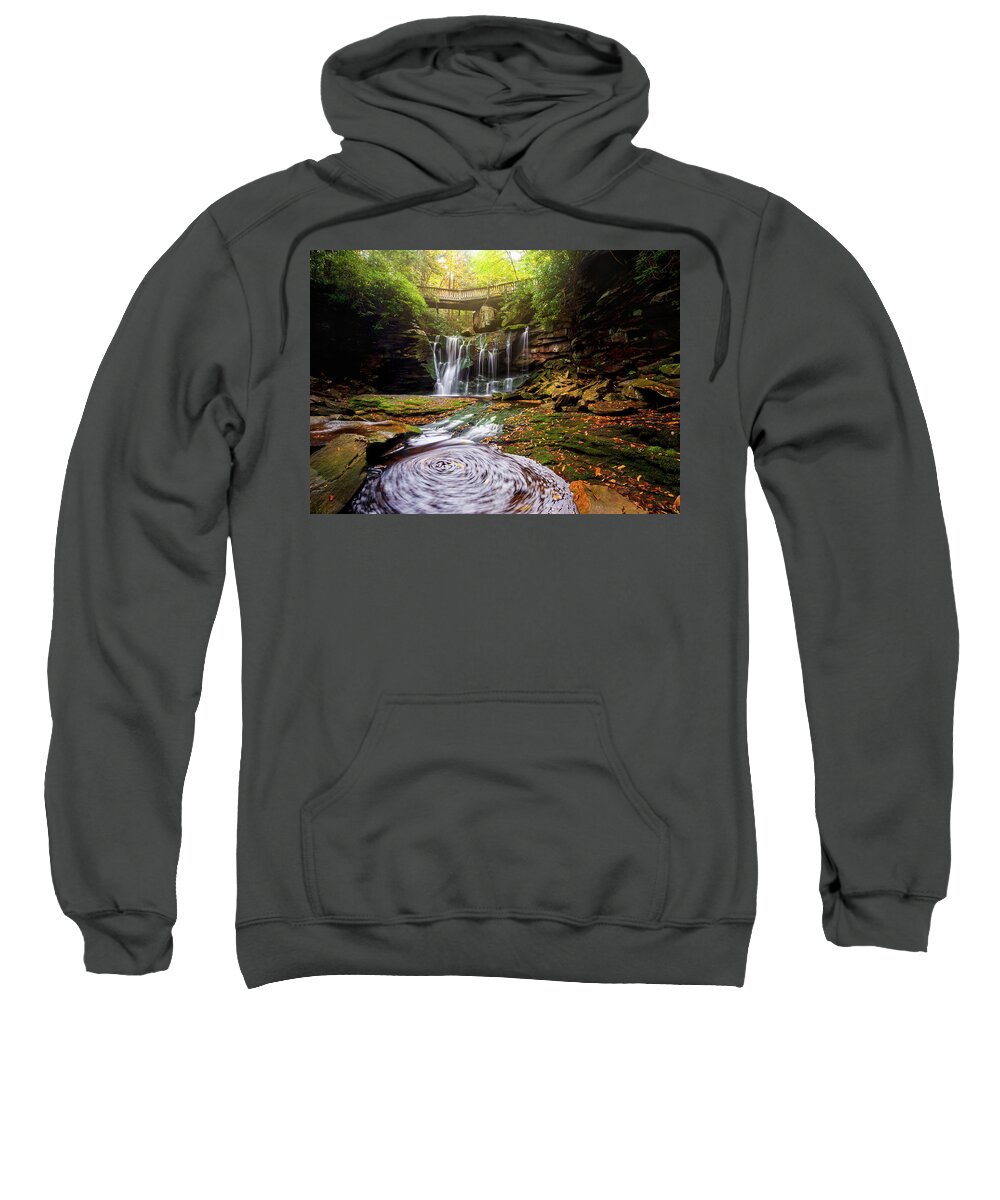 Outdoors Sweatshirt featuring the photograph Blackwater Falls State Park West Virginia Swirling Autumn by Robert Stephens