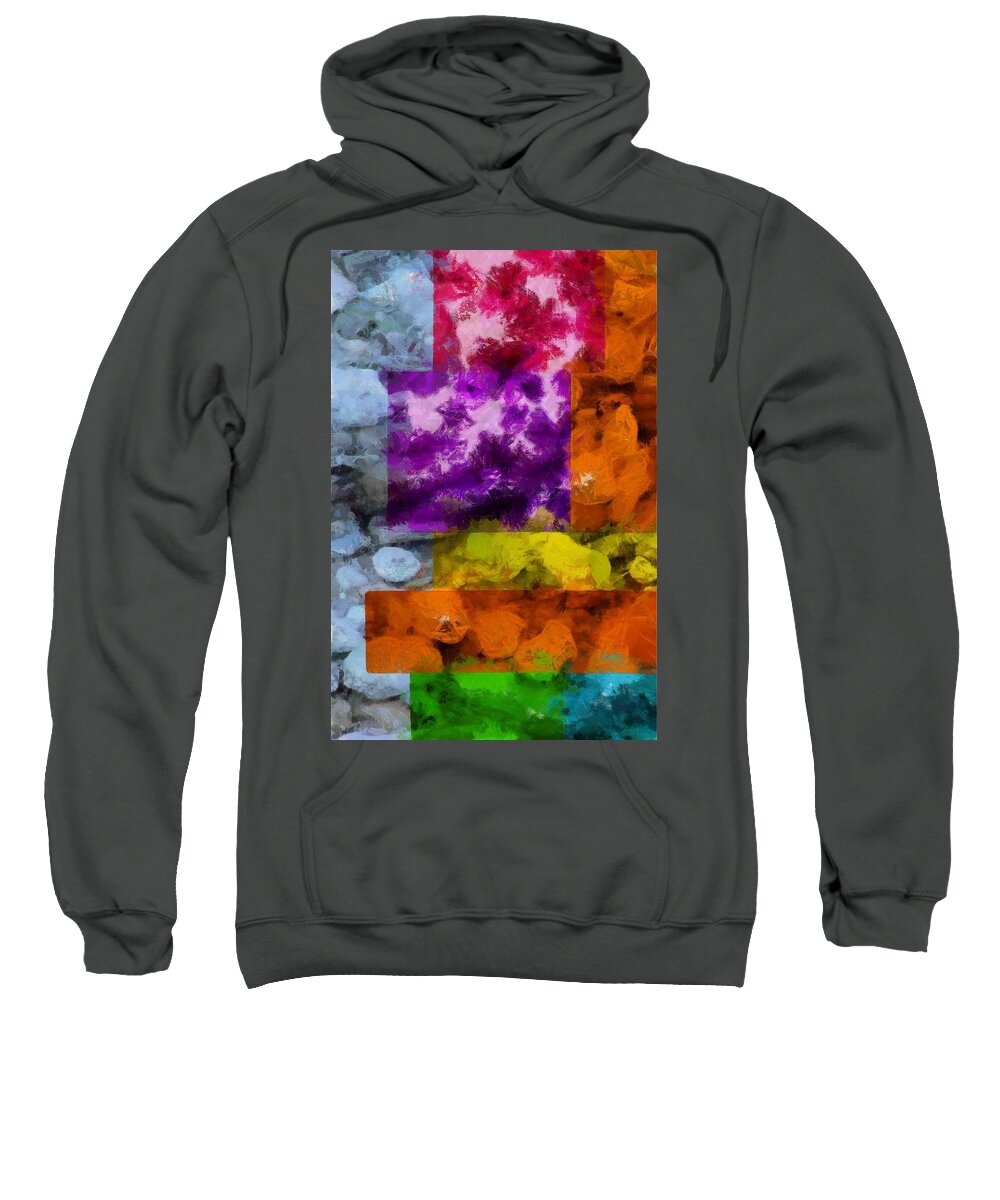 Blocks Sweatshirt featuring the mixed media Blocks and Stones by Christopher Reed